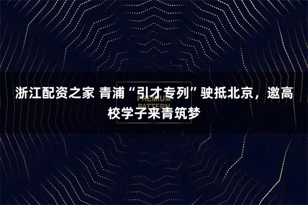 浙江配资之家 青浦“引才专列”驶抵北京，邀高校学子来青筑梦